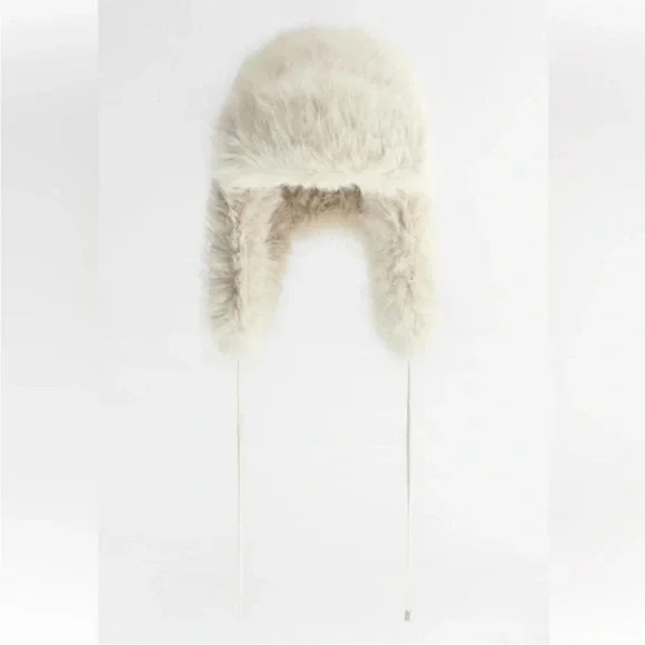 NWT Zara faux fur aviator hat 7282/201 - Picture 3 of 6